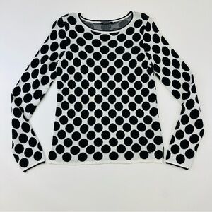Olsen black white Henny polkadot pullover womens sweater Size 4 cotton blend